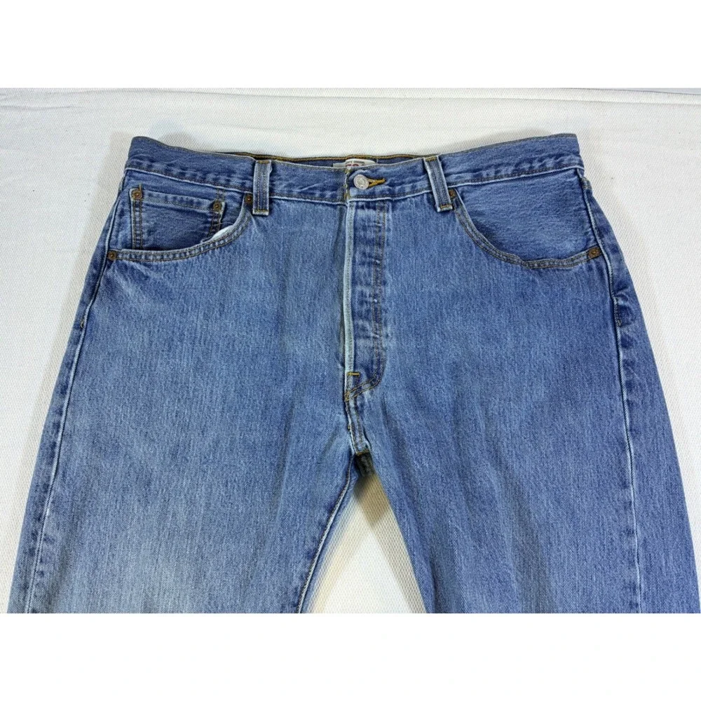 Vintage Levis 501 Original Straight Leg Blue Jeans Mens 38x30 Button Fly Medium‎